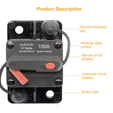 Load image into Gallery viewer, KUOYUH 150A 16F Series WATERPROOF Ignition Protected Circuit Breaker 48/32/24VDC