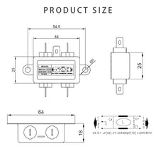 Load image into Gallery viewer, 3A 250V 50Hz fast on tab connection single phase EMI filters