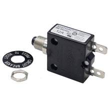 Load image into Gallery viewer, KUOYUH 12 Amp 98 Series Quick Connect Terminals Push-To-Reset Thermal Circuit Breaker