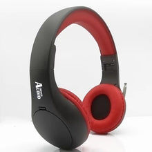 Load image into Gallery viewer, Portable Personal FM Radio Headphones Pull-Out Antenna for Great Reception, Walking, Jogging, Relaxing, School, Talk Radio - Powered by 2AA Batteries (Not Included) (Black & Red)