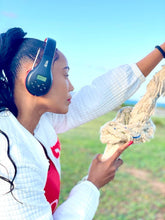 Load image into Gallery viewer, Portable Personal FM Radio Headphones Pull-Out Antenna for Great Reception, Walking, Jogging, Relaxing, School, Talk Radio - Powered by 2AA Batteries (Not Included) (Black & Red)