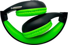 Load image into Gallery viewer, Portable Personal FM Radio Headphones Pull-Out Antenna for Great Reception, Walking, Jogging, Relaxing, School, Talk Radio - Powered by 2AA Batteries (Not Included) (Black &  Lime Green)