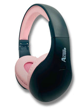 Load image into Gallery viewer, Portable Personal FM Radio Headphones Pull-Out Antenna for Great Reception, Walking, Jogging, Relaxing, School, Talk Radio - Powered by 2AA Batteries (Not Included) (Black & Pink)