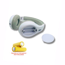 Load image into Gallery viewer, Portable Personal FM Radio Headphones Pull-Out Antenna for Great Reception, Walking, Jogging, Relaxing, School, Talk Radio - Powered by 2AA Batteries (Not Included) (White & Gray)