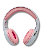 Load image into Gallery viewer, Portable Personal FM Radio Headphones Pull-Out Antenna for Great Reception, Walking, Jogging, Relaxing, School, Talk Radio - Powered by 2AA Batteries (Not Included) (White & Pink)