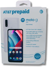 Load image into Gallery viewer, Motorola moto g go Works on AT&T Prepaid, Post Paid, Cricket, H2O & RedPocket Mobile GSM, (Locked to AT&T & AT&T MVNOs) Includes SIM Card for AT&T Prepaid Service & H2O Prepaid Service on AT&T Network