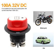 Load image into Gallery viewer, 100A Battery Isolator Switch Disconnect Power Cut Off Kill For Car Boat RV Truck