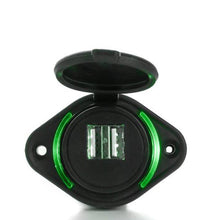 Load image into Gallery viewer, 12V 24V Input 5V 2.1A and 1A Dual Output BUS USB Port Charger Socket with LED Backlight