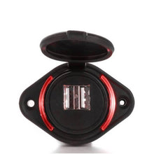 Load image into Gallery viewer, 12V 24V Input 5V 2.1A and 1A Dual Output BUS USB Port Charger Socket with LED Backlight