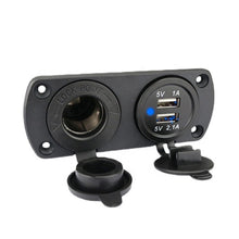 Load image into Gallery viewer, 12v Dual USB Charger Power Adapter 2 in 1 cigarette lighter socket 5V 3.1A for car motorcycle atv