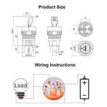 Load image into Gallery viewer, 16mm waterproof high current metal button switchToggle Switch With L blue wave factory direct sales with indicator 5-24V