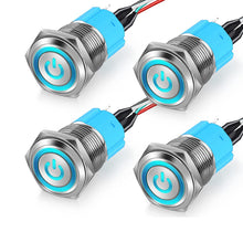 Load image into Gallery viewer, 22mmwaterproof automotive LED metal push button switch