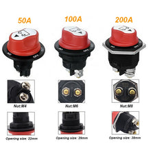Load image into Gallery viewer, 50V 200A Battery Switch Waterproof Master Isolator Dual Battery Disconnect Switch for Boat