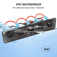 Load image into Gallery viewer, 5 Gang 3Pin 12V Truck Marine Boat Blue light On Off Rocker Switch Panel