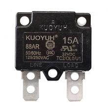 Load image into Gallery viewer, KUOYUH 15 Amp 88AR Series Quick Connect Terminals Automatic-Reset Thermal Circuit Breaker