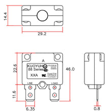 Load image into Gallery viewer, KUOYUH 9 Amp 88AR Series Quick Connect Terminals Automatic-Reset Thermal Circuit Breaker