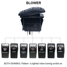 Load image into Gallery viewer, Boat Marine SPST 3P Rocker Switch 12v 20 Amp Waterproof Red LED On/off