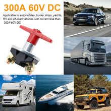 Load image into Gallery viewer, Brass Terminal 300A 12-60 (V) DC Stop Motorcycle Car Boart Battery Disconnect Cut Off Kill Switch