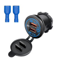 Load image into Gallery viewer, DC 12V 24V Dual Port power Socket Fast Quick Auto Charger 4.2A USB For Marine Car Boat Carvavan