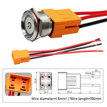 Load image into Gallery viewer, LED Light Momentary Latching Car Engine Power Switch 5V 12V 24V 220V Red Blue 22mm Waterproof Metal Push Button Switch