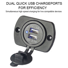 Load image into Gallery viewer, New 4.2A dual usb charger socket adapter for car, boat, and bus