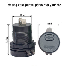 Load image into Gallery viewer, PD Type C USB Car Charger Socket and QC 3.0 Quick Charger 12V/24V Car Power Outlet Waterproof Socket 64W Dual USB Charger Socket