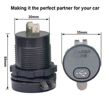 Load image into Gallery viewer, Power Outlet with Switch for Car Marine Boat Dual USB Charger Socket Waterproof 12V/24V QC3.0 Dual USB Fast Charger Socket