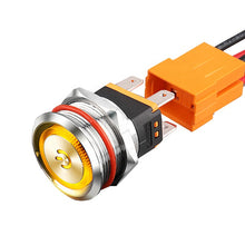 Load image into Gallery viewer, Ring Lamp Power Symbol Buttons Waterproof LED Light Self-lock Self-reset 1NO1NC 22mm Metal Push Button Switch