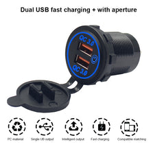 Load image into Gallery viewer, Waterproof QC 3.0 Dual Port Socket Mobile Phone USB Car Charger