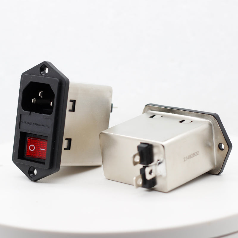 6A Power inlet module C14 EMI filter screw mounted 2 fuses noise filter for industrial application