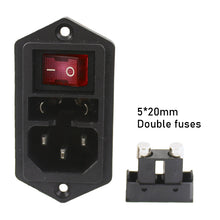 Load image into Gallery viewer, 6A Power inlet module C14 EMI filter screw mounted 2 fuses noise filter for industrial application
