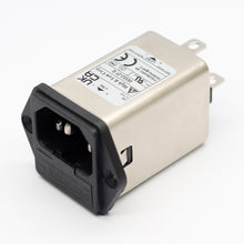 Load image into Gallery viewer, Fast-on Terminal Power Entry Module Filters 6A EMI Double Fuse Holder Power Filter With IEC C14 Power Socket
