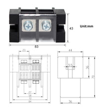 Load image into Gallery viewer, Feed Through Type Barrier Terminal Block For UPS Battery 2 Circuts Pitch 27mm Red 180A
