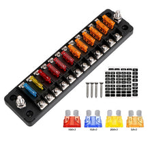 Load image into Gallery viewer, 12-way Fuse Box Fuse Block Holder Circuit ATO/ATC Fuse Block Damp-Proof Protection Cover Sticker
