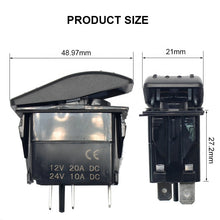 Load image into Gallery viewer, 12V 24V 20A Universal Type Blue Red Green LED illuminated ON-OFF 5 pin For Car and Marine Rocker Switch
