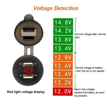 Load image into Gallery viewer, 12V 24V 3.1A fast usb charger with voltage
