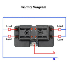 Load image into Gallery viewer, 32V DC 4 Way Car Boat Marine Automotive Blade Fuse Box Fuse Holder Box With LED Indicator
