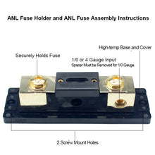 Load image into Gallery viewer, ANL Bolt-on Car Auto Fuse Holder Bock 8AWG 4AWG WIre Gauge Vehicles 100A Fuses holder Box
