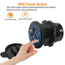 Load image into Gallery viewer, DC 12V 24V Dual Port power Socket Fast Quick Auto Charger 4.2A USB For Marine Car Boat Carvavan
