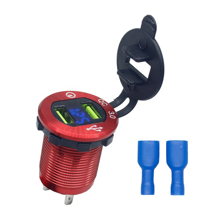 LED Voltmeter 3.0 Quick Charger 12V USB Charger Socket 24V Waterproof USB Car Power Fast Charger