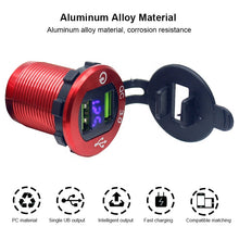Load image into Gallery viewer, LED Voltmeter 3.0 Quick Charger 12V USB Charger Socket 24V Waterproof USB Car Power Fast Charger

