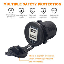 Load image into Gallery viewer, Waterproof USB Charger Adapter Socket 12-24V Outlet Power Jack Marine Motorcycles With LED Indicator
